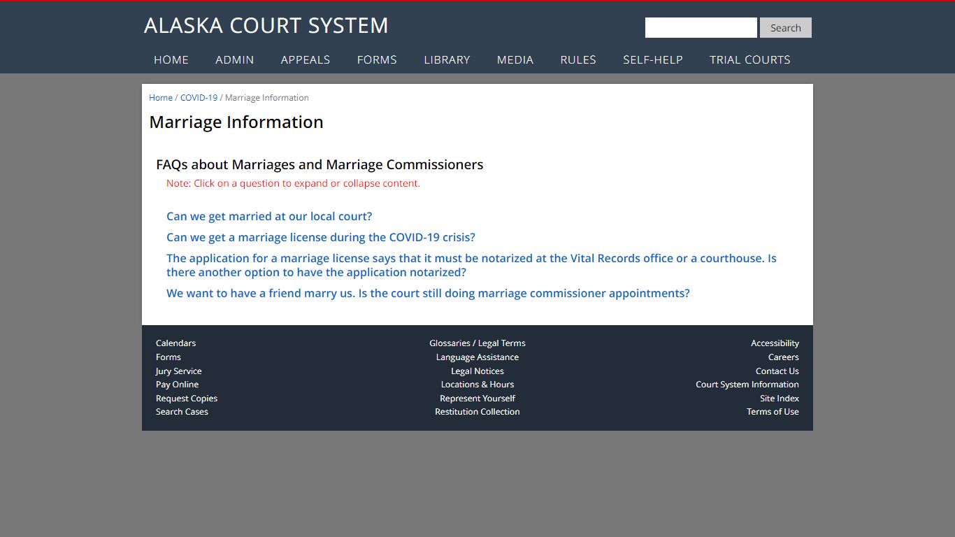 Marriage Information - Alaska Court System